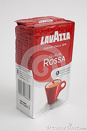 A packet of ground coffee by Lavazza Editorial Stock Photo