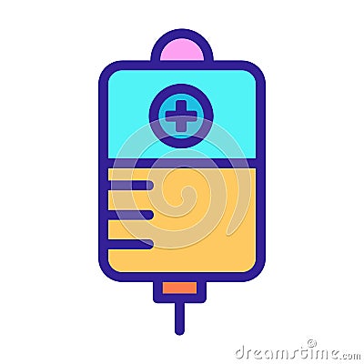 Packing with blood icon vector. Isolated contour symbol illustration Vector Illustration