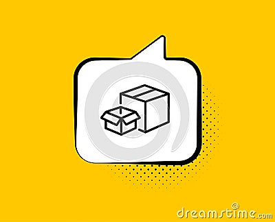 Packing boxes line icon. Delivery parcel sign. Cargo box. Vector Vector Illustration