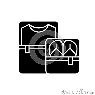 Packing cubes black glyph icon Vector Illustration