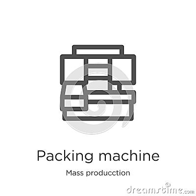 packing machine icon vector from mass producction collection. Thin line packing machine outline icon vector illustration. Outline Vector Illustration