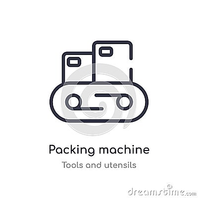 packing machine outline icon. isolated line vector illustration from tools and utensils collection. editable thin stroke packing Vector Illustration