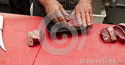 Packing meat Stock Photo