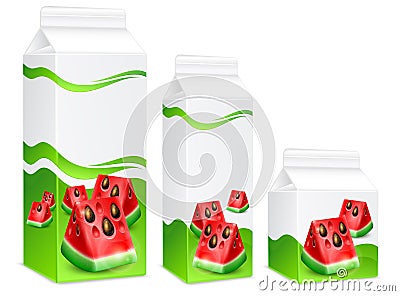 Packing of watermelon juice Vector Illustration