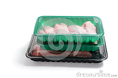 Packs of Fresh Food Stock Photo