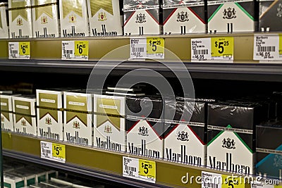 Packs of Marlboro Cigarettes I Editorial Stock Photo