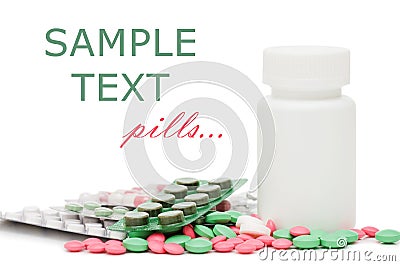 Packs of pills - abstract medical background Stock Photo