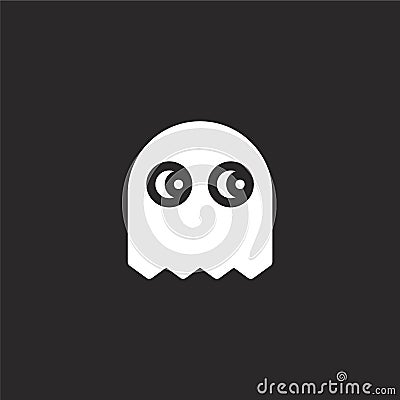 pacman ghost icon. Filled pacman ghost icon for website design and mobile, app development. pacman ghost icon from filled arcade Vector Illustration