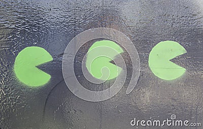 Pacman in wall Editorial Stock Photo