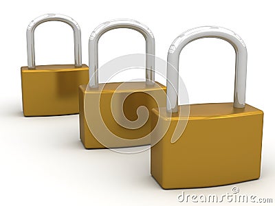 Pad Locks Cartoon Illustration