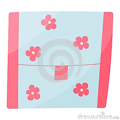 pad menstruation woman closed heart flower icon Vector Illustration