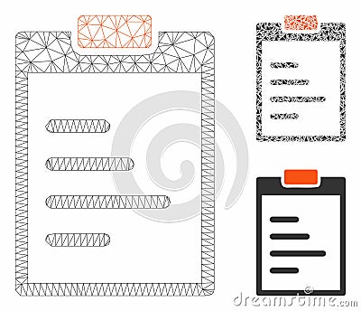 Pad Text Vector Mesh Network Model and Triangle Mosaic Icon Vector Illustration