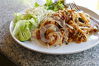 Pad thai - thailand traditional stir fry noodle Stock Photo