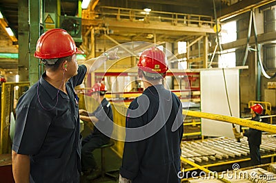 Zinc mine. Engineer consult about work. Editorial Stock Photo