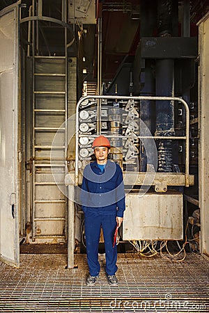 Zinc mine. Portrait of engineer and his workplace. Editorial Stock Photo