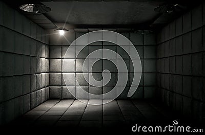 Padded Cell Dirty Spotlight Stock Photo