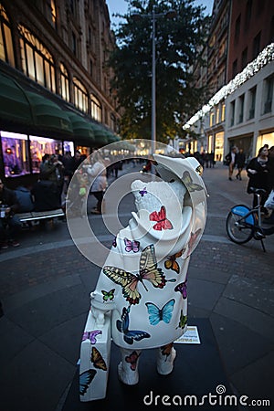 Paddington Bear Statue in London by Harrods Editorial Stock Photo