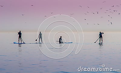 Paddle Boarders Stock Photo