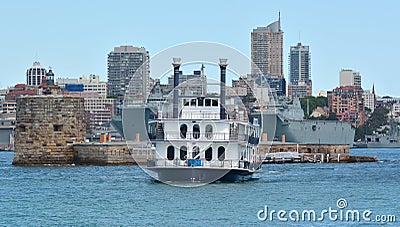 Paddle boat cruising Sydney Cove Sydney New South Wales Australia Editorial Stock Photo