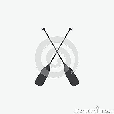 Paddle Boat Oars Icon Vector Illustration