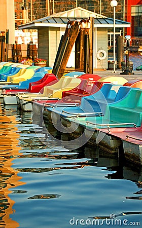 Paddle boats Stock Photo