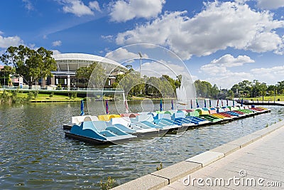 Paddle boats in Adelaide city in Australia Stock Photo