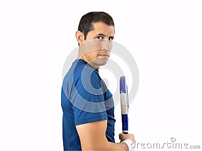 Paddle player angry Stock Photo