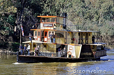 Paddle Steamer EMMYLOU, Port of Echuca, The Murray River, Victoria, Australia Editorial Stock Photo