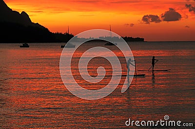 Paddle surfers Stock Photo