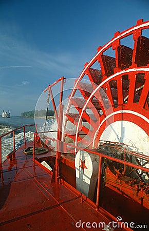 Paddle Wheel of Riverboat on Mississippi River Editorial Stock Photo