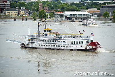 Paddle Wheeler Creole Queen in New Orleans Editorial Stock Photo