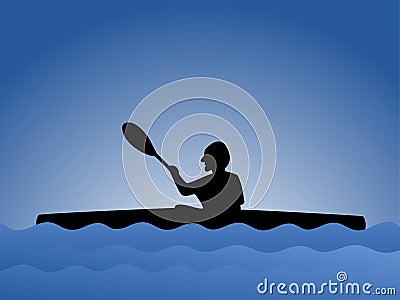 Paddler in kayak Vector Illustration