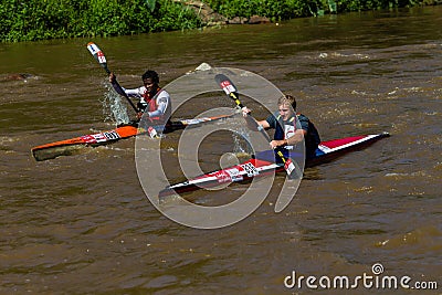 Paddlers Dusi Canoe Race Editorial Stock Photo