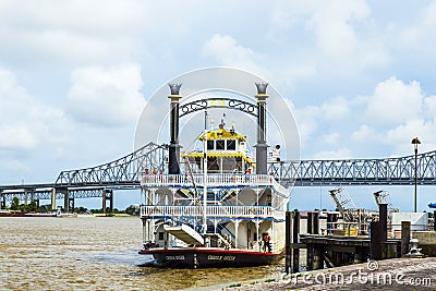 Paddlewheeler Creole Queen in the Port of New Orleans Editorial Stock Photo
