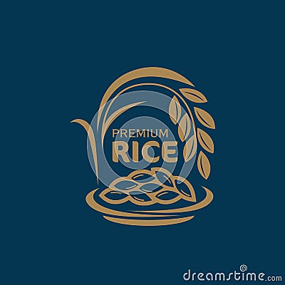Paddy rice premium organic natural product banner logo vector design Vector Illustration