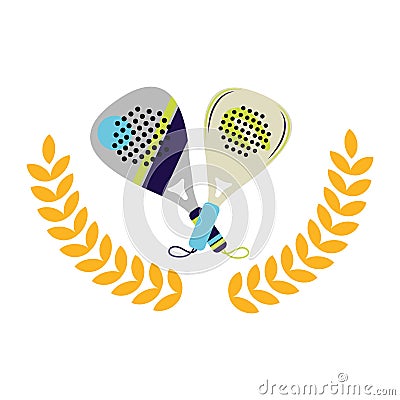 padel tennis banner Cartoon Illustration