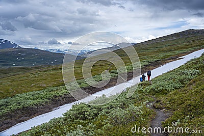 Padjelanta National Park, Beautiful Mountain Scenery and Hiking Trails Stock Photo