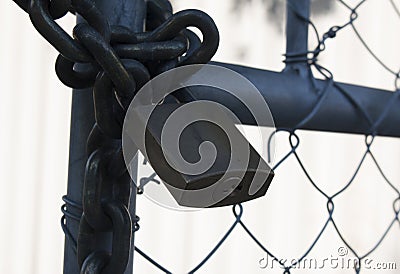 Padlock chain Stock Photo