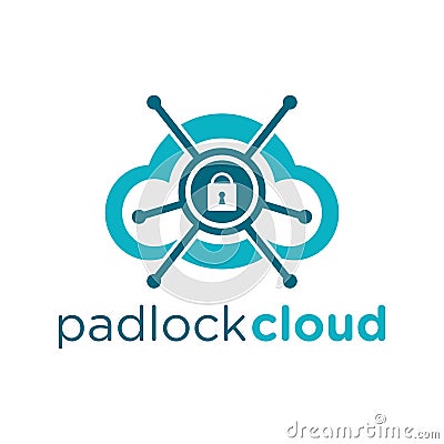 Padlock cloud logo Stock Photo