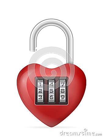 Padlock heart Vector Illustration