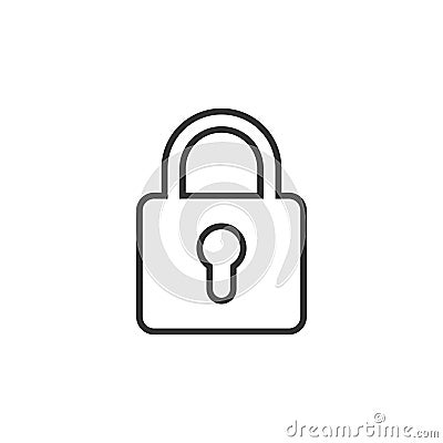 Padlock icon in flat style. Lock vector illustration on white isolated background. Private business concept Vector Illustration