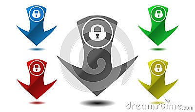 Padlock icon, sign,illustration Cartoon Illustration