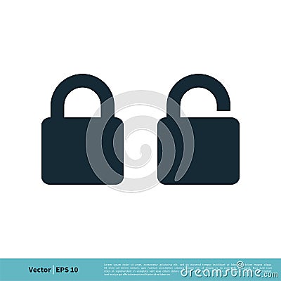 Padlock Icon Vector Logo Template Illustration Design. Vector EPS 10 Vector Illustration