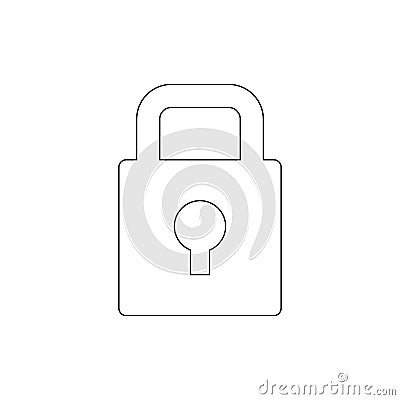 Padlock key outline icon. Signs and symbols can be used for web, logo, mobile app, UI, UX Vector Illustration