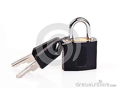Padlock with keys Stock Photo