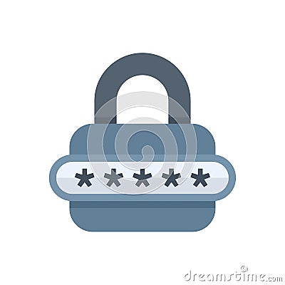 Padlock protecting password with asterisks showing secure login Vector Illustration