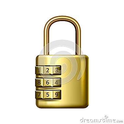 Padlock Security Safeguard With Code Key Vector Vector Illustration