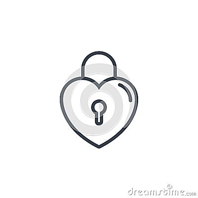 Padlock shaped heart icon line design Vector Illustration