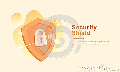 Padlock shield icon vector illustration Vector Illustration