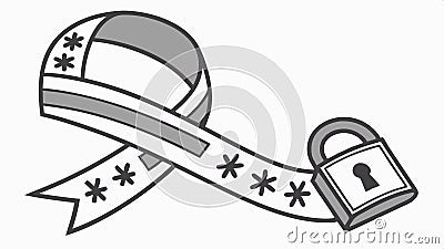 Padlock and stars, security and protection rating symbol vector design Generative AI Vector Illustration